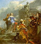 Nicholaes Berchem A Moor Presenting a Parrot to a Lady France oil painting reproduction